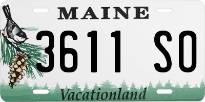ME license plate 3611SO