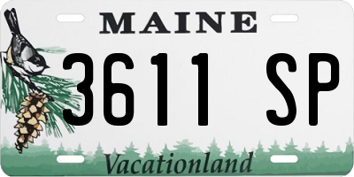 ME license plate 3611SP