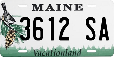 ME license plate 3612SA