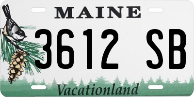 ME license plate 3612SB