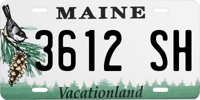 ME license plate 3612SH