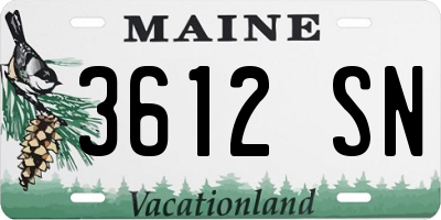 ME license plate 3612SN