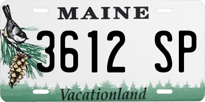 ME license plate 3612SP