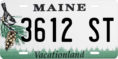 ME license plate 3612ST