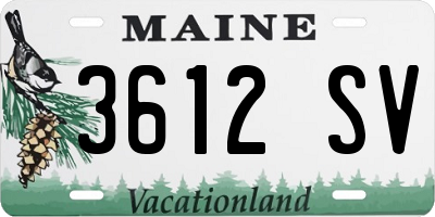 ME license plate 3612SV