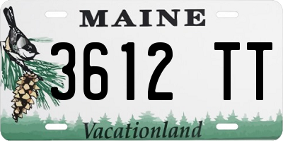 ME license plate 3612TT