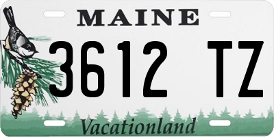 ME license plate 3612TZ