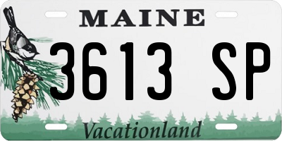 ME license plate 3613SP