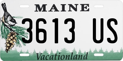 ME license plate 3613US