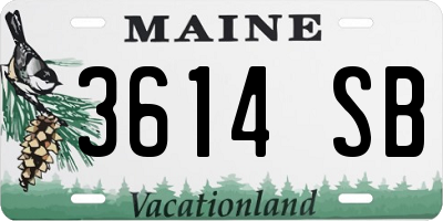 ME license plate 3614SB