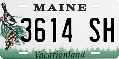 ME license plate 3614SH