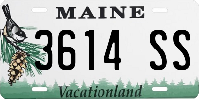 ME license plate 3614SS