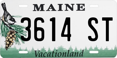 ME license plate 3614ST