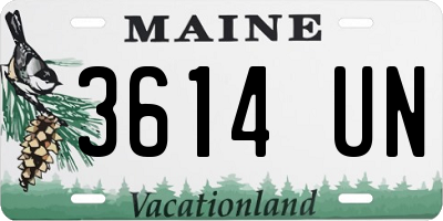 ME license plate 3614UN