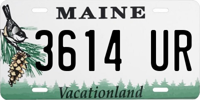 ME license plate 3614UR