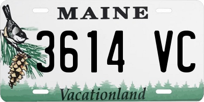 ME license plate 3614VC