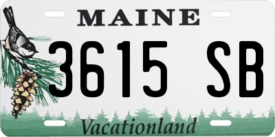 ME license plate 3615SB