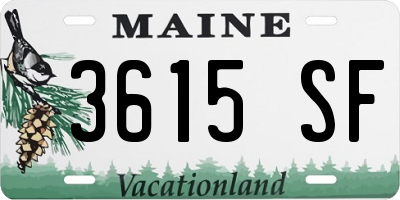 ME license plate 3615SF