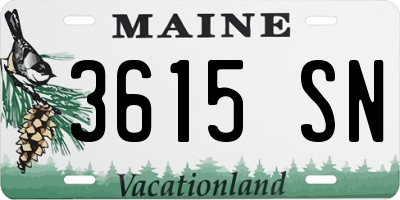 ME license plate 3615SN