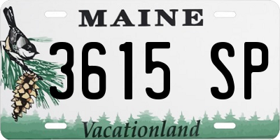 ME license plate 3615SP