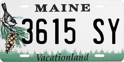 ME license plate 3615SY