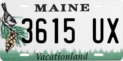 ME license plate 3615UX