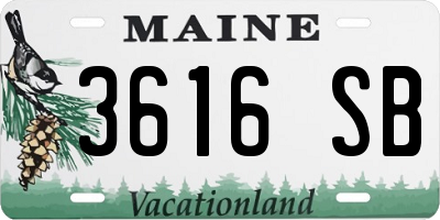 ME license plate 3616SB