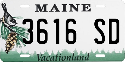 ME license plate 3616SD