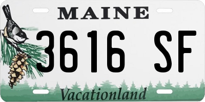 ME license plate 3616SF