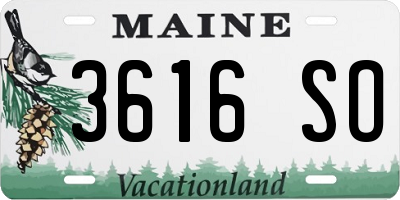 ME license plate 3616SO