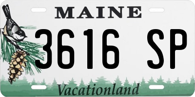 ME license plate 3616SP