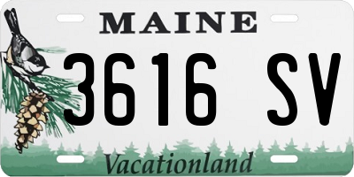 ME license plate 3616SV