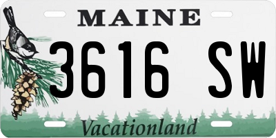 ME license plate 3616SW