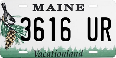 ME license plate 3616UR