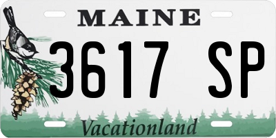 ME license plate 3617SP