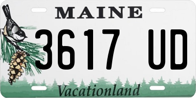 ME license plate 3617UD