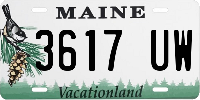 ME license plate 3617UW