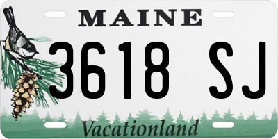 ME license plate 3618SJ