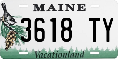 ME license plate 3618TY