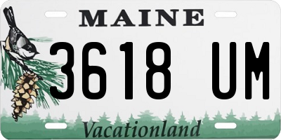ME license plate 3618UM