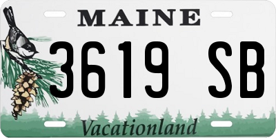 ME license plate 3619SB