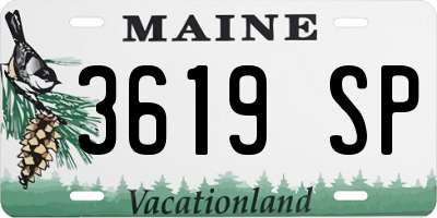ME license plate 3619SP