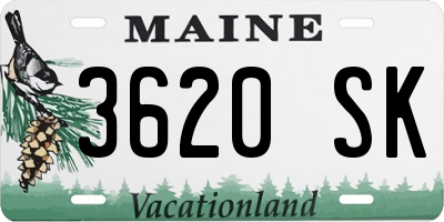 ME license plate 3620SK