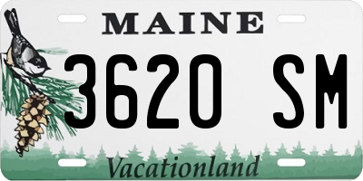 ME license plate 3620SM