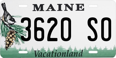ME license plate 3620SO