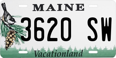ME license plate 3620SW