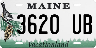 ME license plate 3620UB