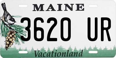 ME license plate 3620UR