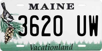 ME license plate 3620UW