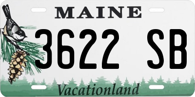 ME license plate 3622SB